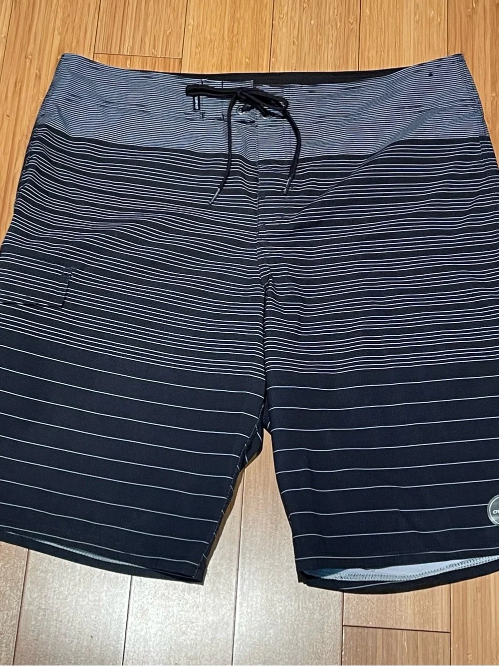 O'Neill Navy and Light Blue Striped Board Shorts